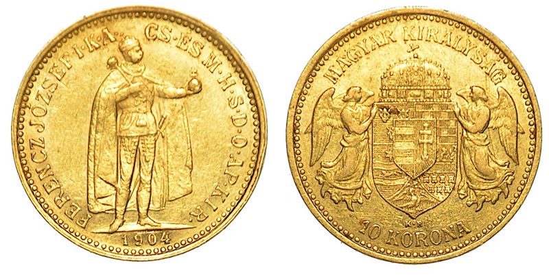 UNGHERIA. FRANZ JOSEPH, 1848-1916. 10 Korona 1904.  - Asta Numismatica - I - Cambi Casa d'Aste