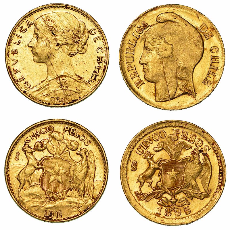 CILE. Lotto di due monete.  - Auction Numismatics - I - Cambi Casa d'Aste