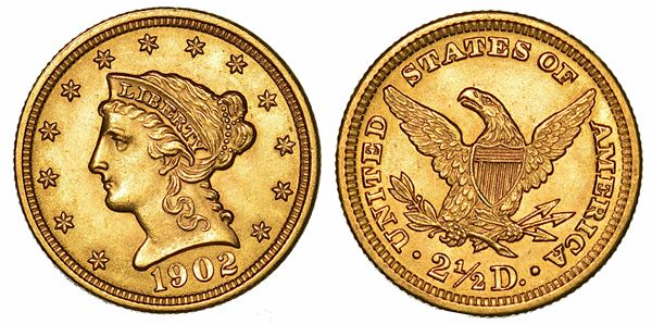 USA. REPUBLIC. 2,5 Dollars "Liberty" 1902. Philadelphia.