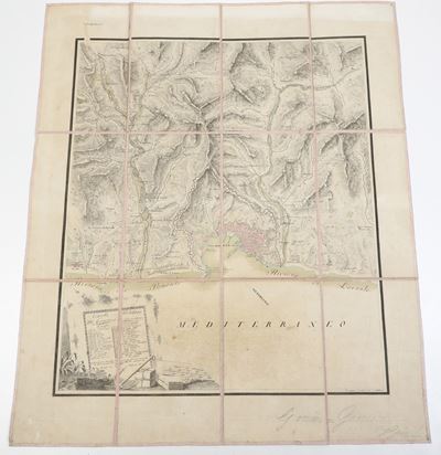 Giuseppe Pinchetti / Giuseppe Canani Carta Militare di Genova e Suoi Contorni e Luoghi Principali...
