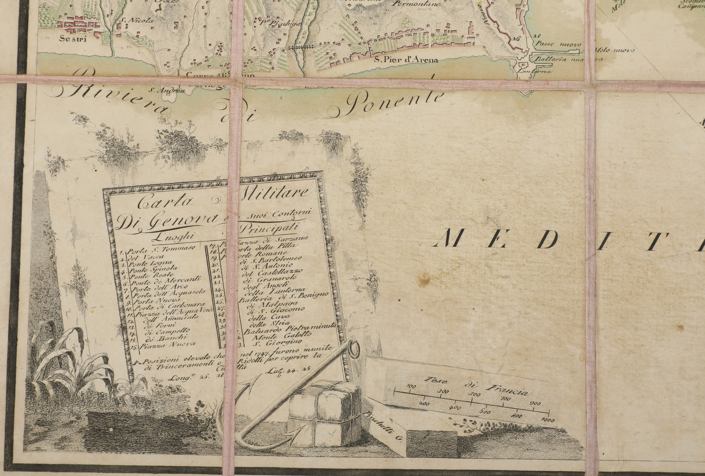 Giuseppe Pinchetti / Giuseppe Canani Carta Militare di Genova e Suoi Contorni e Luoghi Principali...