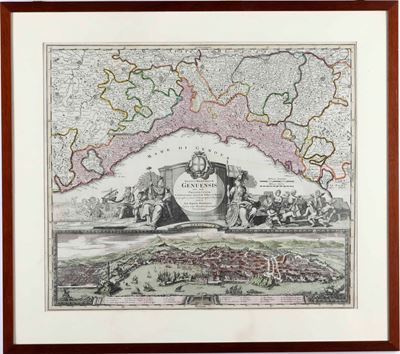 Johann Homann (1664-1724) Status Reipublicae Gebuensis Nec Non Prospectuum Celeberrimae Ejusdem U...