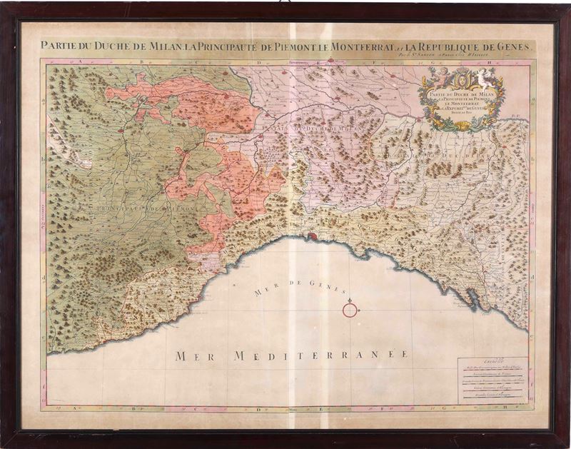 Carta topografica del Ducato di Milano, Principato di Piemonte e di Monferrato e della Repubblica di Genova  - Auction Antique and rare books, Prints, Views and Maps - Cambi Casa d'Aste