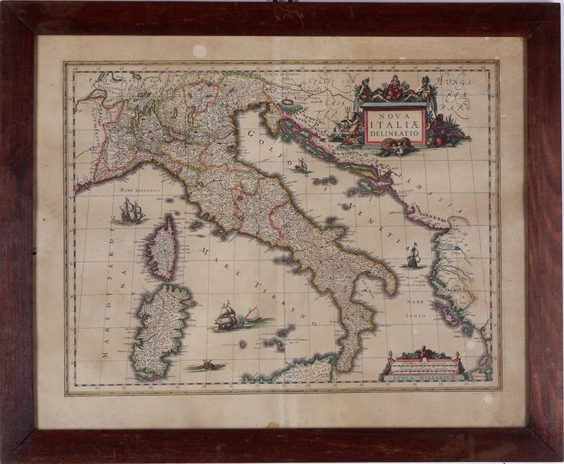 Willem Blaeu
 : Carta topografica Italia, 1640  - Asta Libri antichi e rari, Stampe, Vedute e Mappe - Cambi Casa d'Aste
