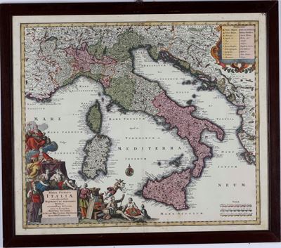 Matteo Seutter Novus Totus Italiae Cum Adjiacentibus Majoribus Et Minoribus Insulis... Augustae V...