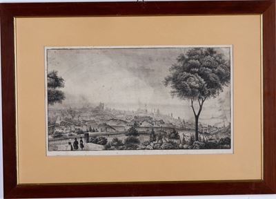 Genova-litografia Anonima Veduta di Genova da Castelletto, XIX Secolo