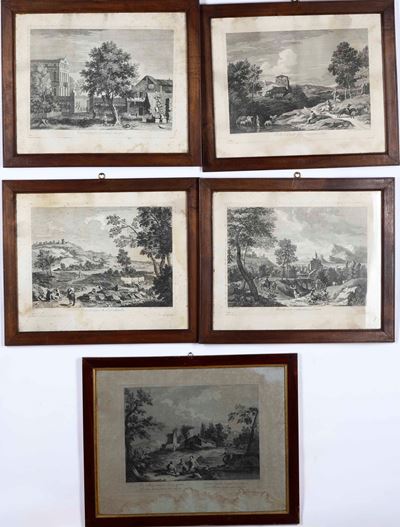 Joseph Wagner, Berardi F, G. Volpato, da Soggetti da Marco Rizzi Cinque Stampe Calcografiche, Ven...