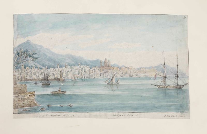 Genova - Vedutistica Veduta di Genova  - Auction Antique and rare books, Prints, Views and Maps - Cambi Casa d'Aste