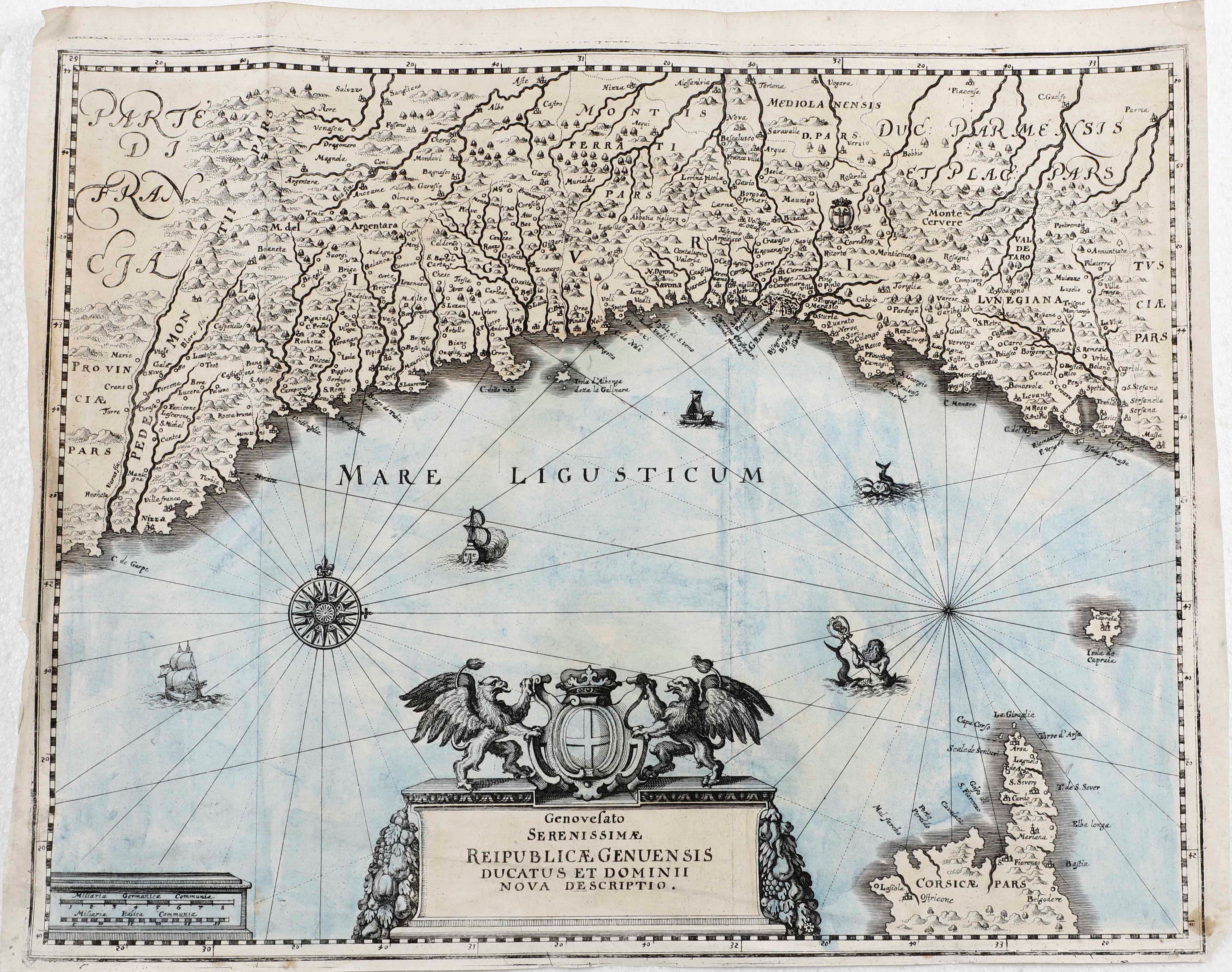 Genova - Topografia Tre Carte Topografiche ed una Veduta di Genova, XVIII Sec?
