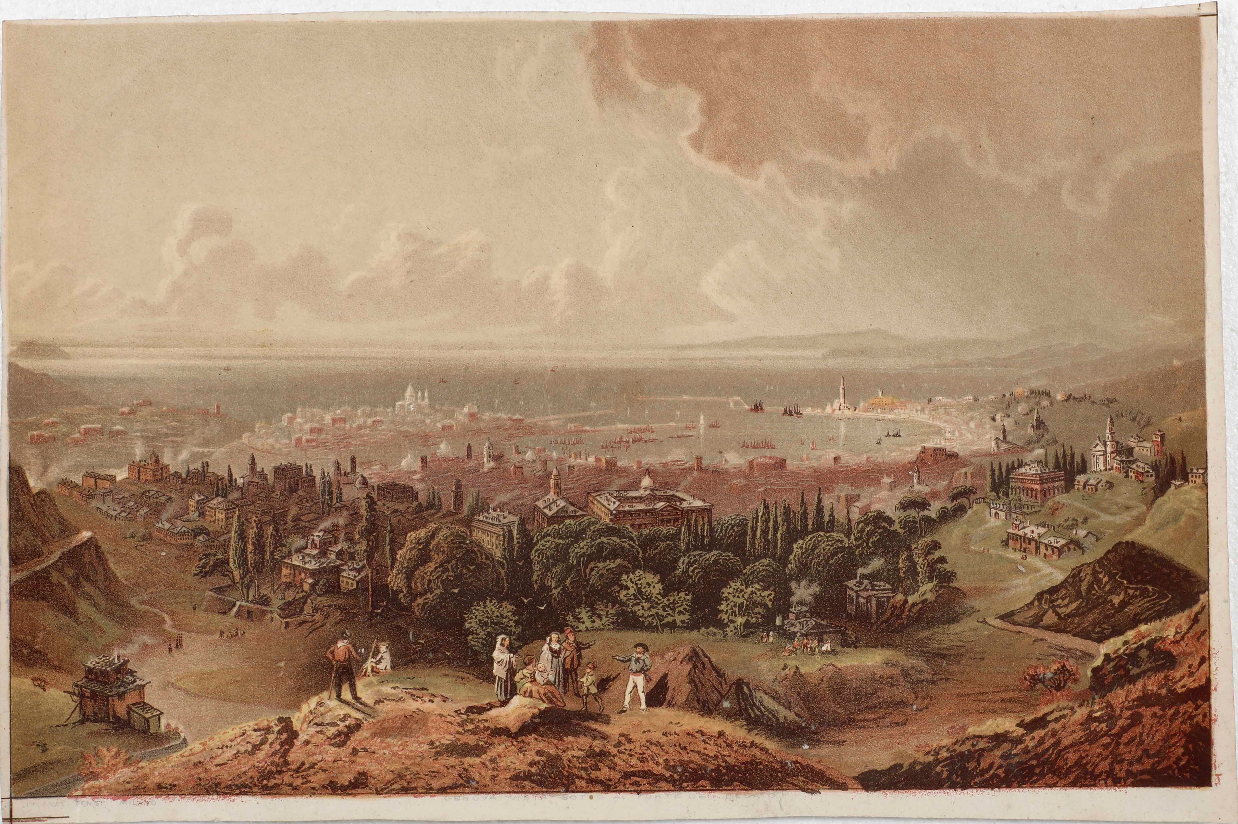 Genova - Topografia Tre Carte Topografiche ed una Veduta di Genova, XVIII Sec?