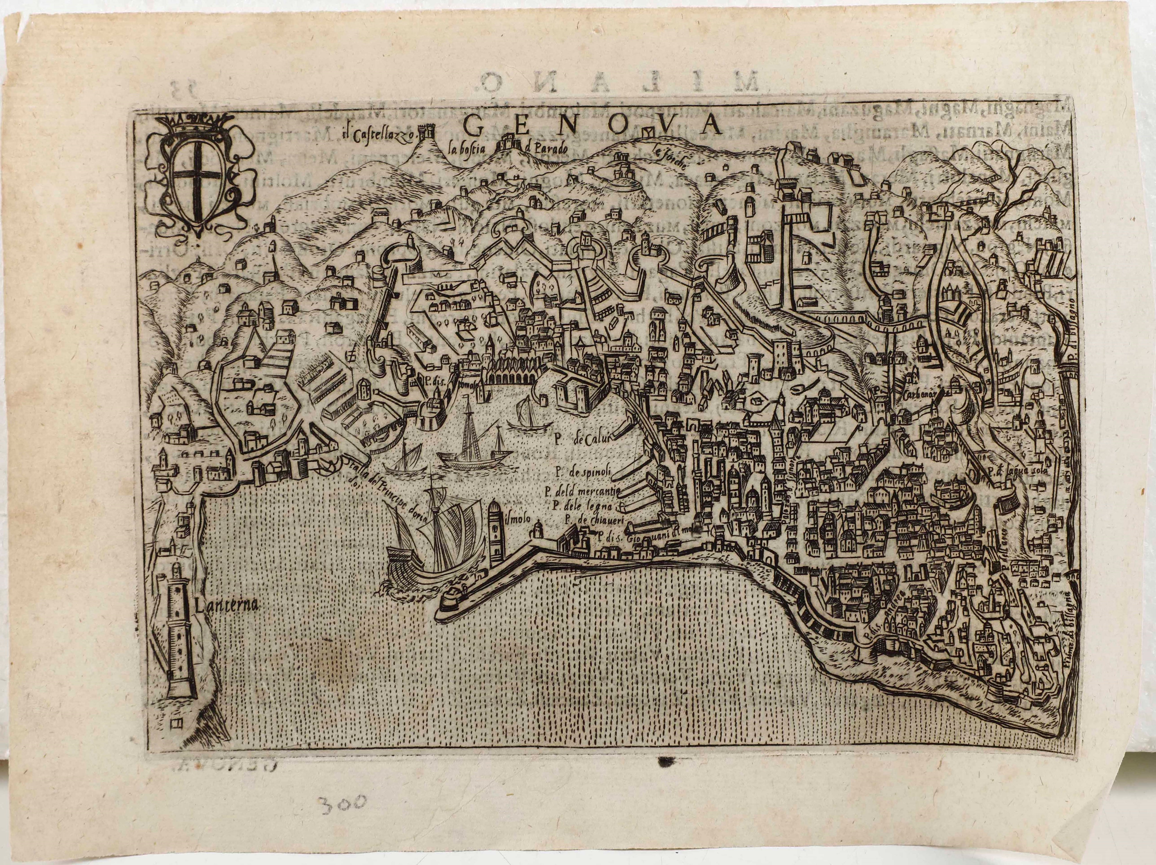 Genova - Topografia Tre Carte Topografiche ed una Veduta di Genova, XVIII Sec?
