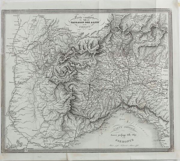 Genova - topografia 4 carte topografiche e una veduta