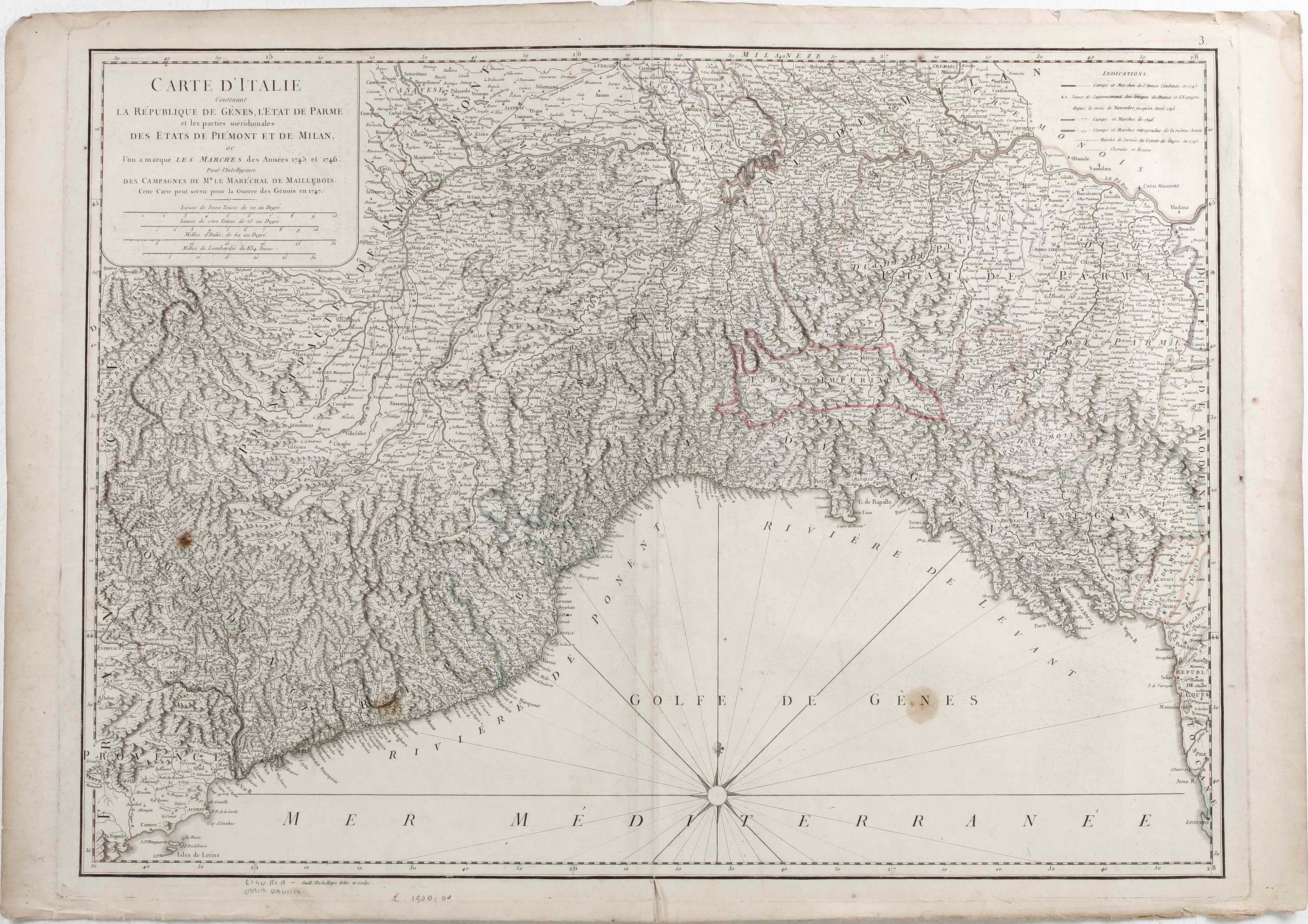 Genova - Topografia 4 Carte Topografiche e una Veduta