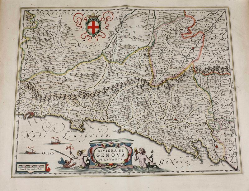 Blaeu Joan Riviera di Genova di Levante...Amsterdam, 1640 circa    - Auction Prints, Views and Maps - Cambi Casa d'Aste