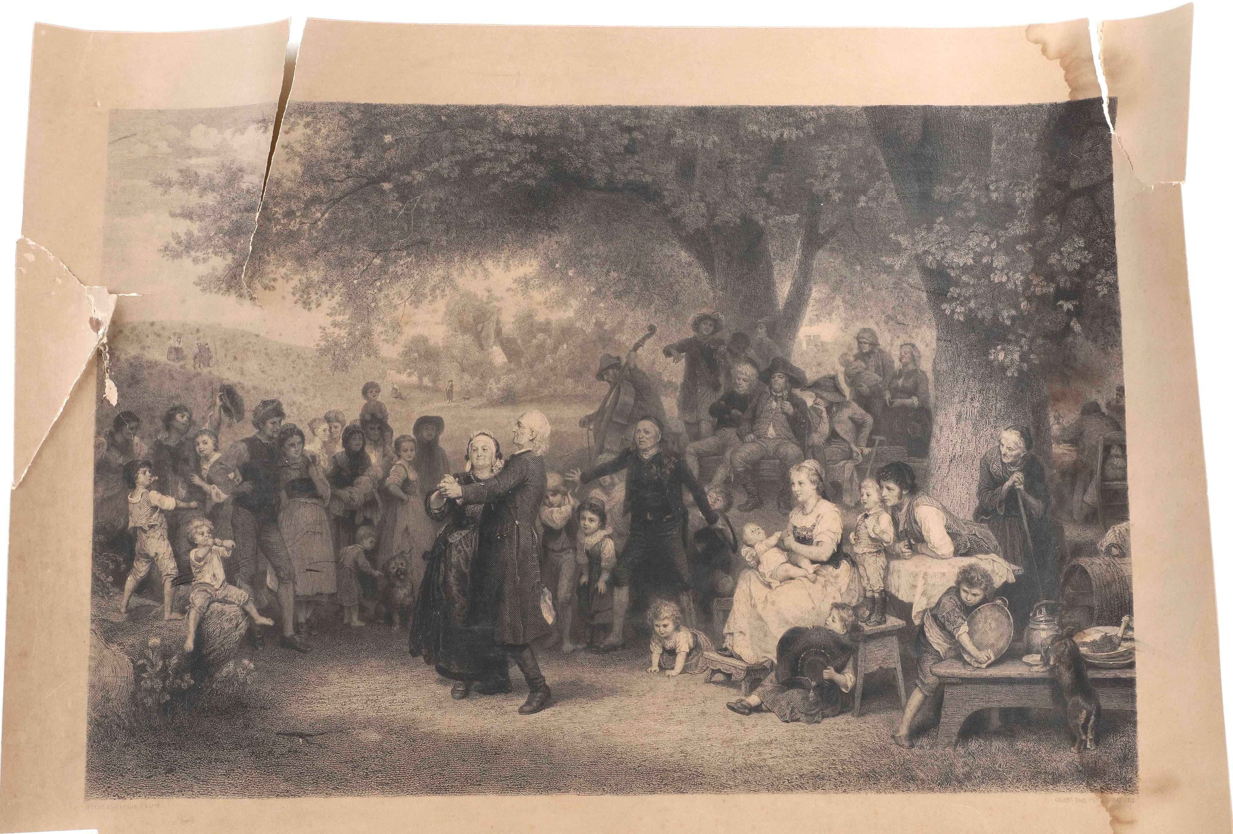 Paul Girardet, Due stampe calcografiche con scene di genere