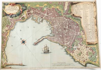 Genova - Topografia Carta Topografica del Porto di Genova, Secolo XVII