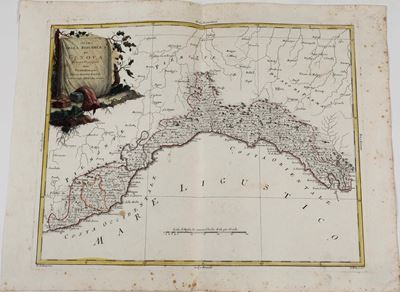Une Veduta Panoramica e Due Carte Topografiche di Genova