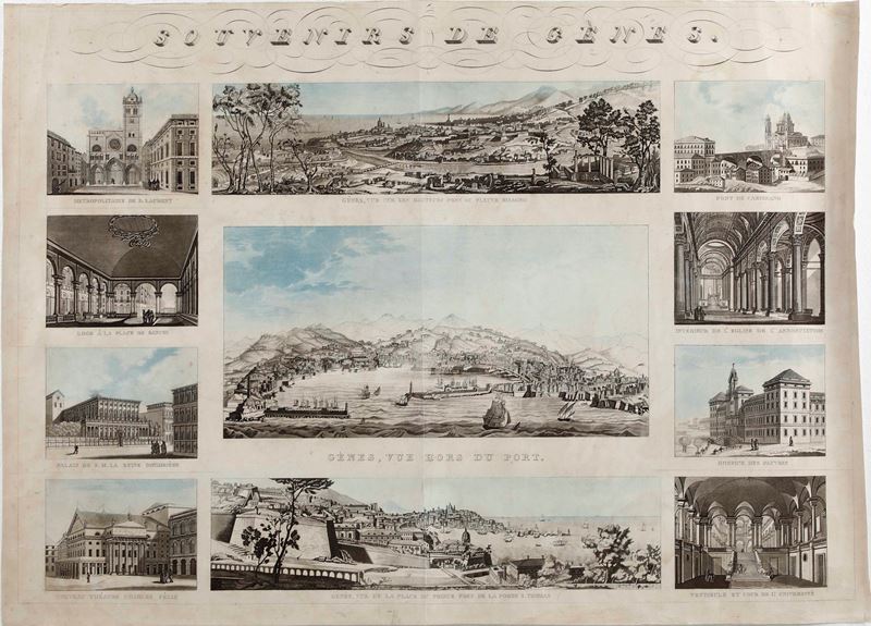 11 vedute di Genova  - Auction Prints, Views and Maps - Cambi Casa d'Aste