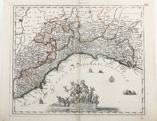 Carta corografica governo della Liguria, 1750