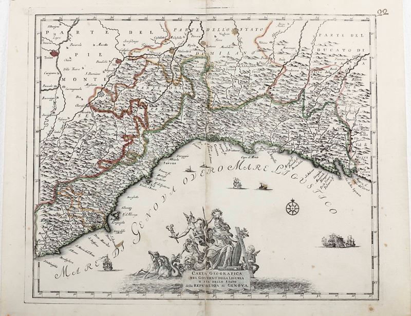 Carta corografica governo della Liguria, 1750  - Asta Stampe, Vedute e Carte Geografiche - Cambi Casa d'Aste