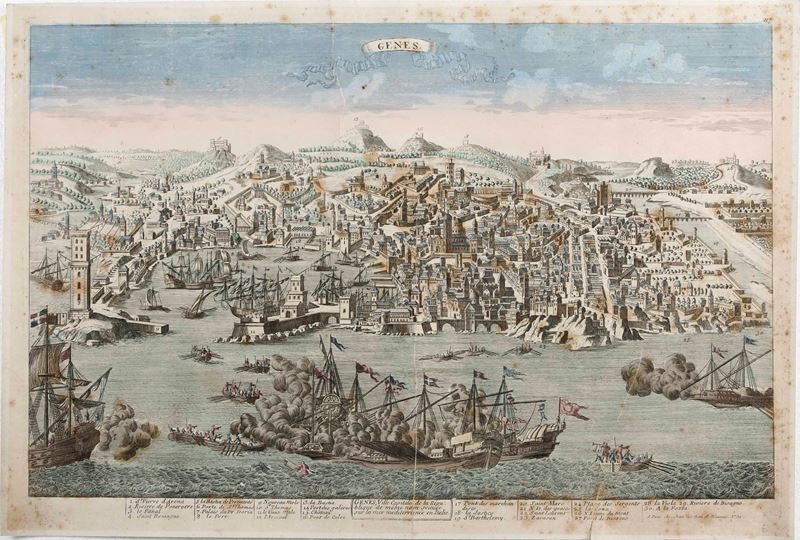 Veduta di Genova, 1650  - Asta Stampe, Vedute e Carte Geografiche - Cambi Casa d'Aste
