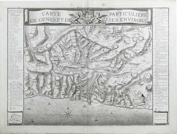 Carta topografica di Genova, metà secolo XVIII