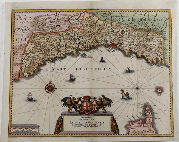 Carta topografica del genovesato, 1658