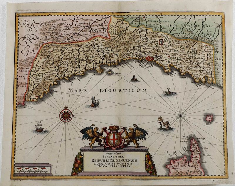 Carta topografica del genovesato, 1658  - Auction Prints, Views and Maps - Cambi Casa d'Aste