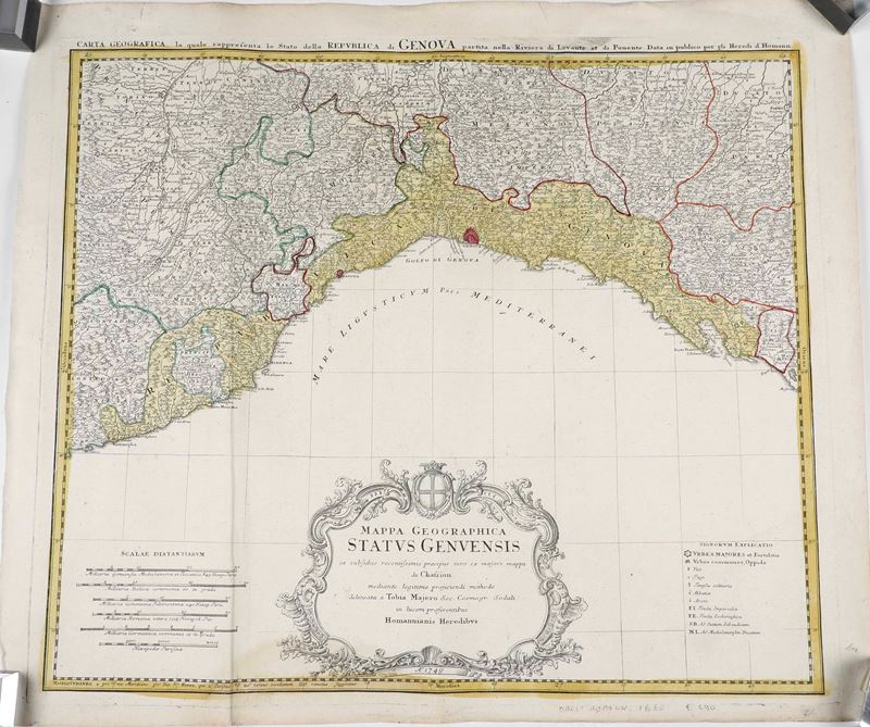 Mappa geografica dello stato di Genova, 1680  - Auction Prints, Views and Maps - Cambi Casa d'Aste