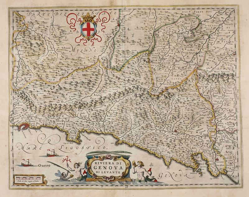 Carta topografica della riviera di levante genovese, 1640  - Auction Old and Modern Prints - Cambi Casa d'Aste