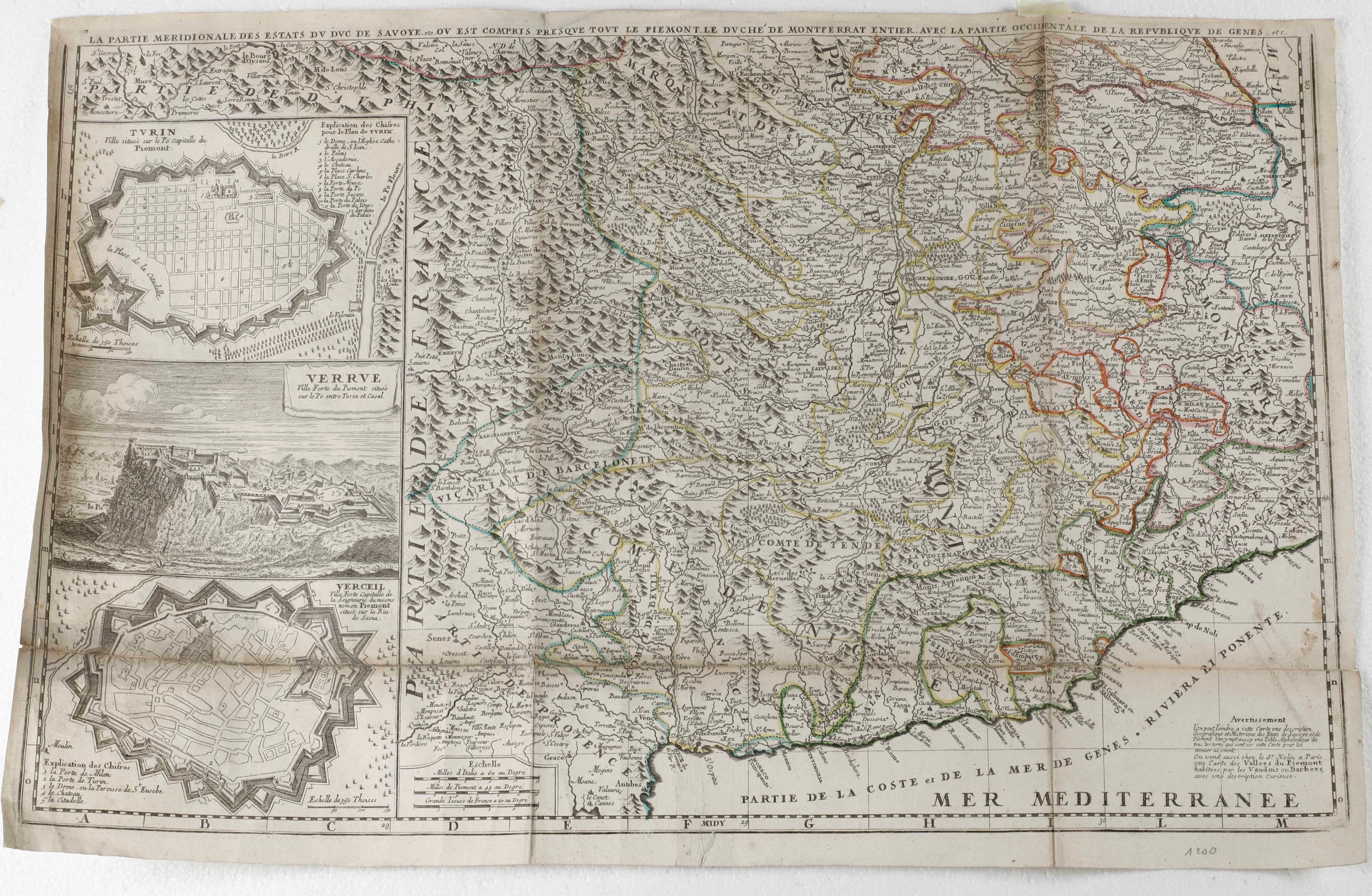 Genova, Carta topografica e vedute della città, XVIII-XIX secolo