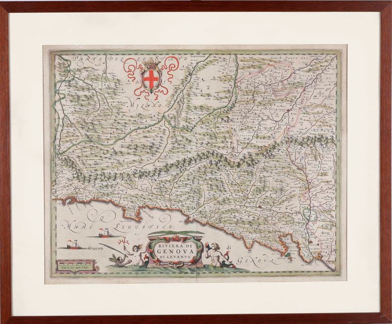 Blaeu Joan Riviera di Genova di Levante... Amsterdam, 1645 ca  - Asta Libri antichi e rari, Stampe, Vedute e Mappe - Cambi Casa d'Aste