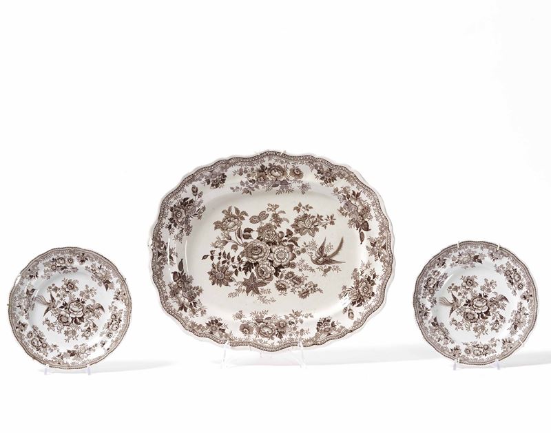 Tre piatti “Asiatc Phaesants”. Inghilterra, metà del XIX secolo circa.  - Auction Majolica and Porcelain - Cambi Casa d'Aste