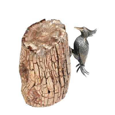 Volatile in Argento su Legno Fossile