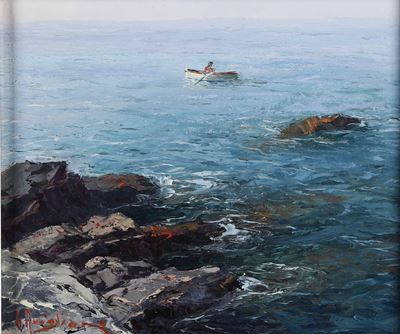 Imbarcazione con Pescatore