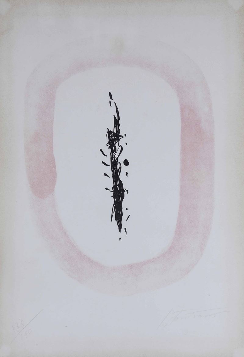 Lucio Fontana : Concetto spaziale  (1964)  - fotolitografia - Asta Prints & Multiples  - Cambi Casa d'Aste