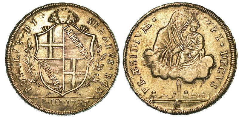 BOLOGNA. GOVERNO POPOLARE, 1796-1797. Scudo da 10 Paoli 1797.  - Auction Numismatics - I - Cambi Casa d'Aste
