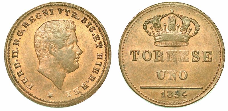 NAPOLI. FERDINANDO II DI BORBONE, 1830-1859. Tornese 1854.  - Auction Numismatics - I - Cambi Casa d'Aste