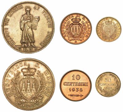 San Marino. Lotto di Tre Monete.