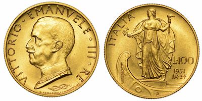 Regno D'italia. Vittorio Emanuele III di Savoia, 1900-1946. 100 Lire 1931/a. IX. Italia su Prora.