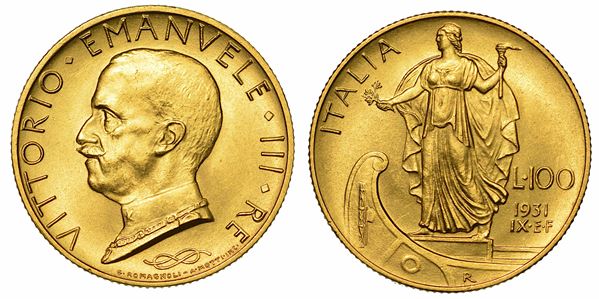 REGNO D'ITALIA. VITTORIO EMANUELE III DI SAVOIA, 1900-1946. 100 Lire 1931/A. IX. Italia su prora.