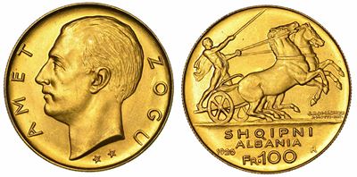 Albania. Ahmed Zogu Presidente, 1925-1928. 100 Franga 1926.