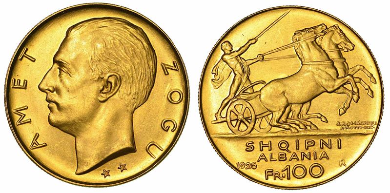 ALBANIA. AHMED ZOGU PRESIDENTE, 1925-1928. 100 Franga 1926.  - Asta Numismatica - I - Cambi Casa d'Aste
