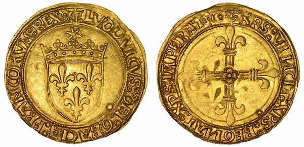 FRANCIA. LOUIS XII, 1498-1514. Ecu d'or au soleil. Lione.