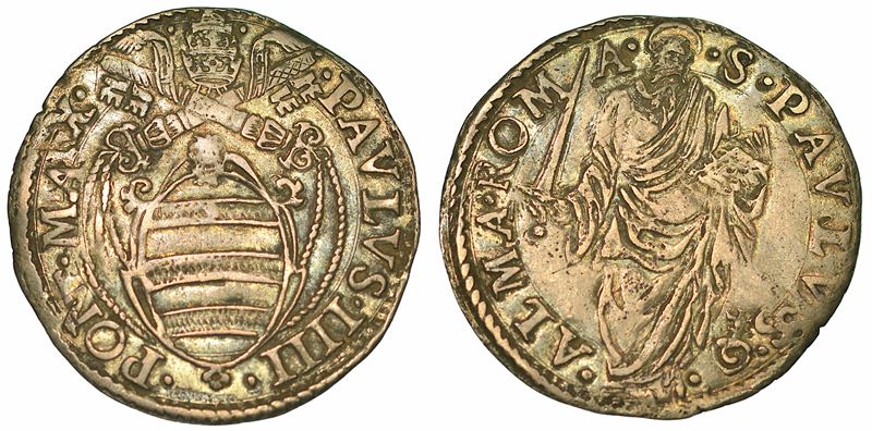 PAOLO IV (GIAN PIETRO CARAFA), 1555-1559. Giulio. Roma.  - Auction Numismatics - I - Cambi Casa d'Aste