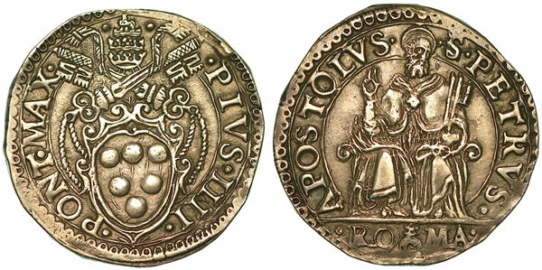PIO IV (GIOVANNI ANGELO MEDICI), 1559-1565. Testone. Roma.