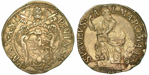 PAOLO V (CAMILLO BORGHESE), 1605-1621. Testone 1615/A. XI. Roma.