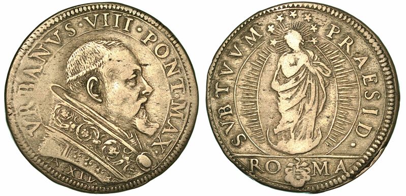 URBANO VIII (MATTEO BARBERINI), 1623-1644. Testone A. XIV. Roma.  - Auction Numismatics - I - Cambi Casa d'Aste