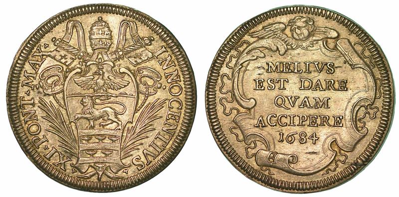 INNOCENZO XI (BENEDETTO ODESCALCHI), 1676-1689. Testone 1684. Roma.  - Auction Numismatics - I - Cambi Casa d'Aste