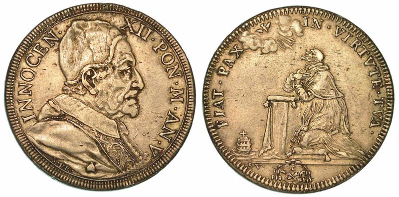 INNOCENZO XII (Antonio Pignatelli), 1691-1700. Mezza Piastra A. V. Roma.  - Auction Numismatics - I - Cambi Casa d'Aste